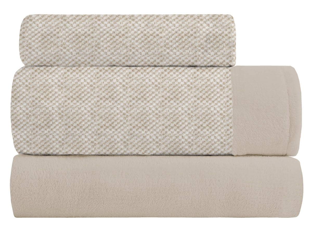 Sábanas de Coralina para Invierno Riso Semiliso con diseño Jaspeado de MANTEROL. Juego de Cama Térmico Muy calentito (C06, Cama 135cm)