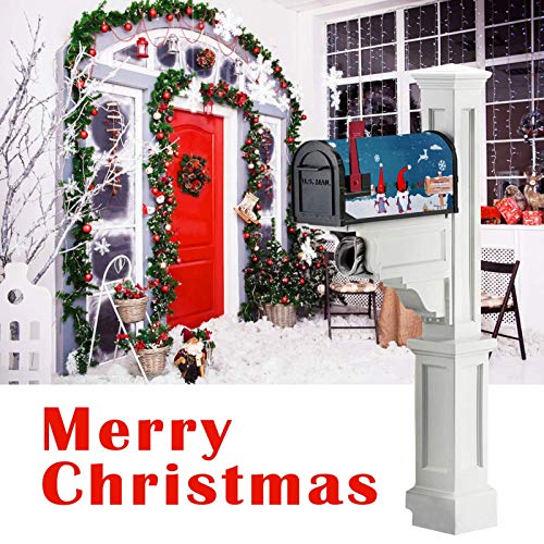 Searching Roads Magnetic Mailbox Cover Winter,Gnomes Elk Snowflake Merry Christmas Post Box Cover Wrap Decoration Us Standard Size 20.5\'\' x 17.3\'\'