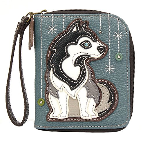 Chala Husky Zip-Around Wallet/Wristlet Husky Mom, Rescue, Accessories