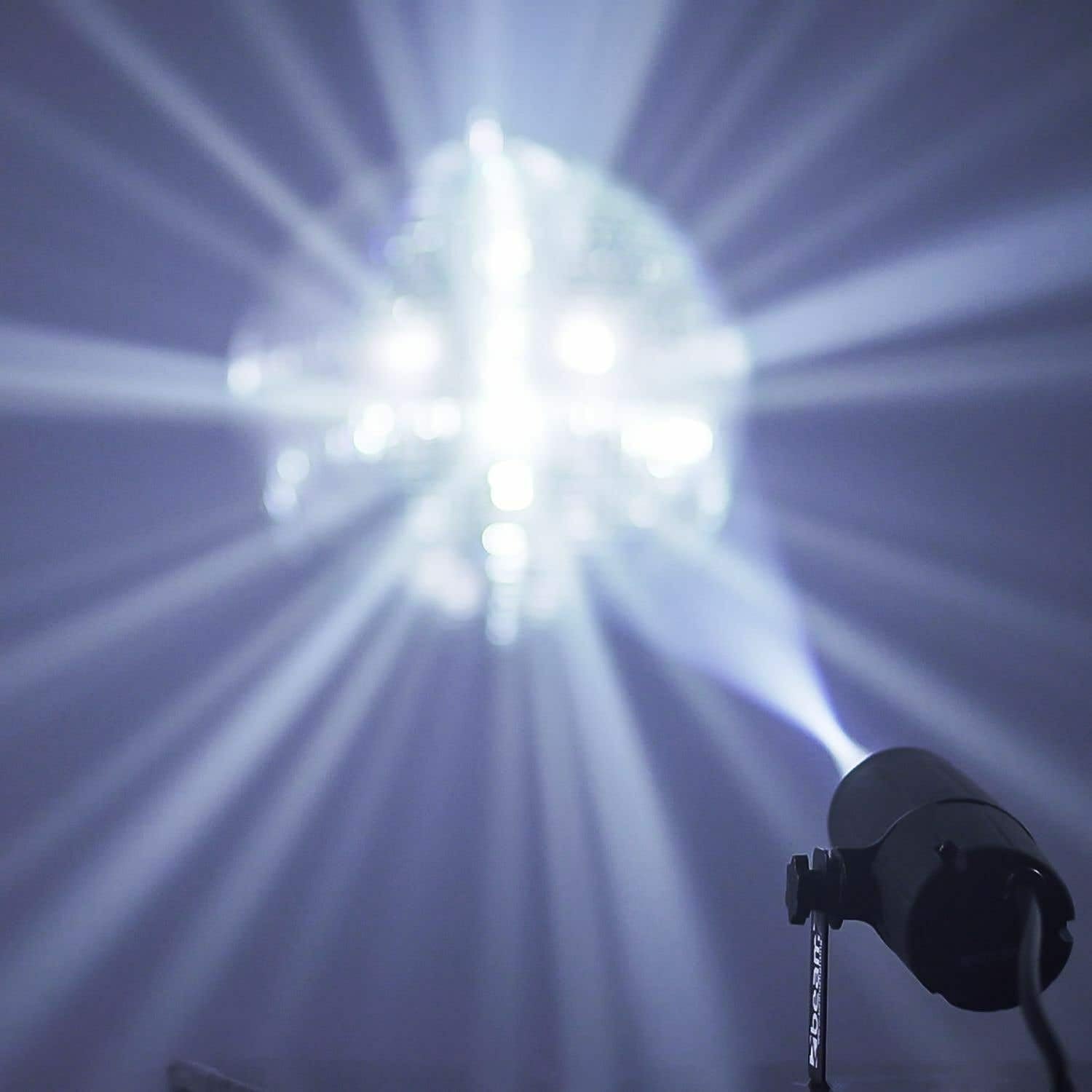BeamZ PS6WB Projecteur Spot Boule à Facettes - 6 Watts, Angle 10°, Boitier en Plastique Solide, Avec Support de Montage, Idéal pour Créer une Ambiance Scintillante