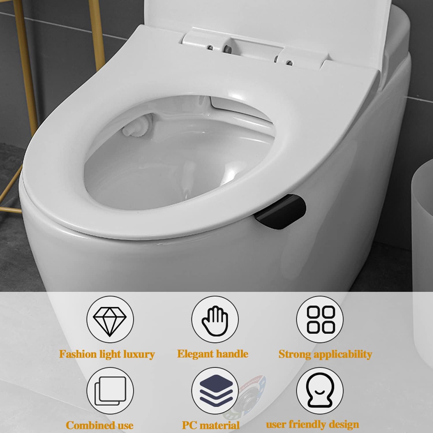 Toilet Lid Lifter,3 Pcs Self Adhesive Toilet Cover Lifter Sticky Toilet Lid Raise Lifter Handle Avoid Touching Toilet Lid Handle Toilet Lift Tools Multi-Function Handles for Office,Home,Hotel