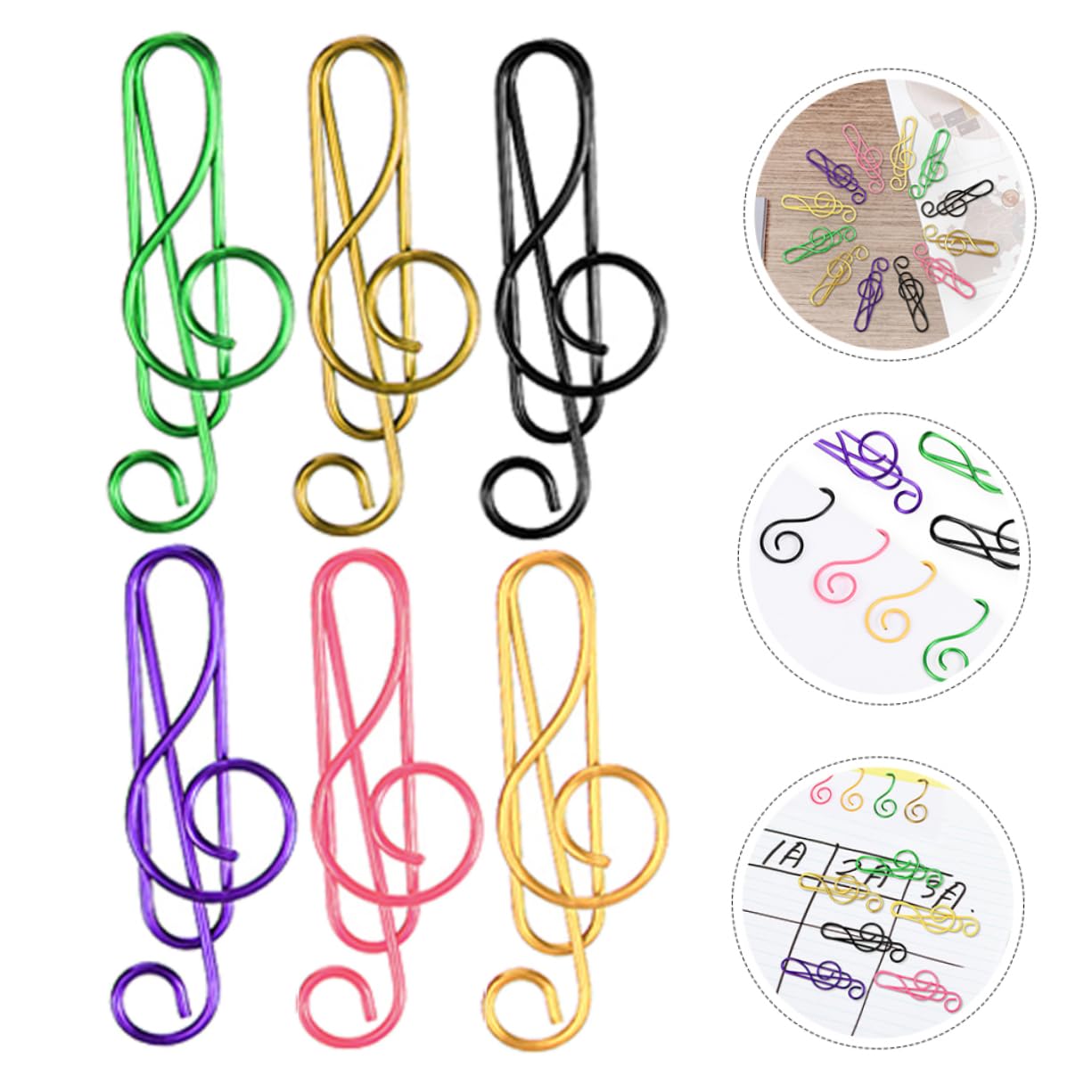 5 Sätze Bunte Musiknoten Büroklammern Teilig Kreative Und Dekorative Papierclips Aus Metall Für Büro Schule Und Basteln Organisieren Von Dokumenten Und Notizen 85 Stück * 5