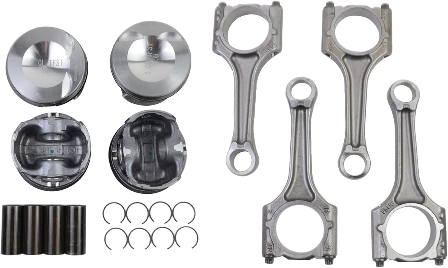 23mm Pistons Connecting Rods Set Replacement for 08-15 Audi A4 TT 08-16 VW Jetta Golf GTI Passat 2.0T 06H198401A 06H198401D 06H107065DM
