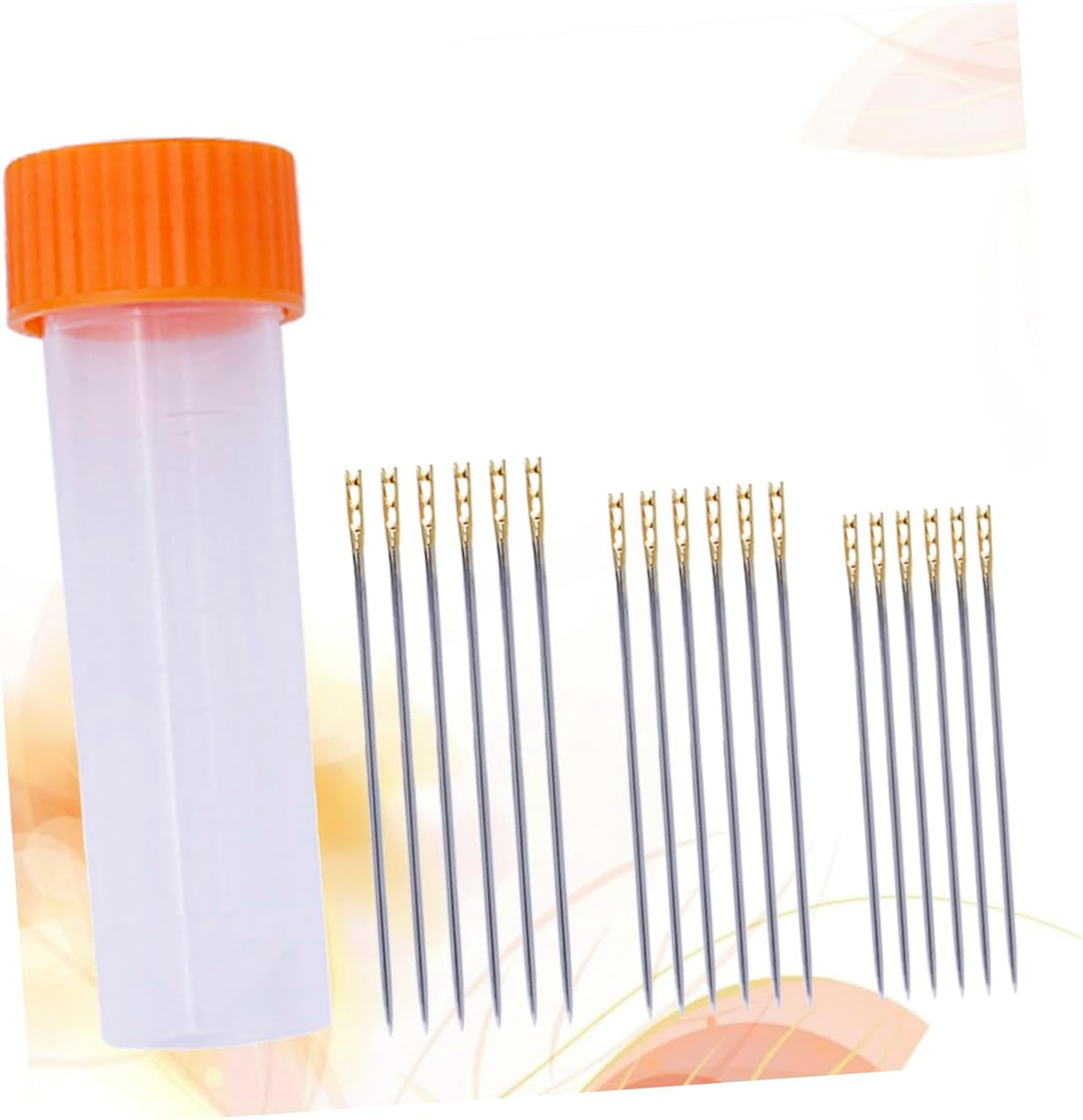 GLSTOY 18pcs Double Hole Carbon Steel Sewing Needles Set DIY Yarn Knitting Cross Stitch Needles Storage Barrel Three Each and Easy to Use