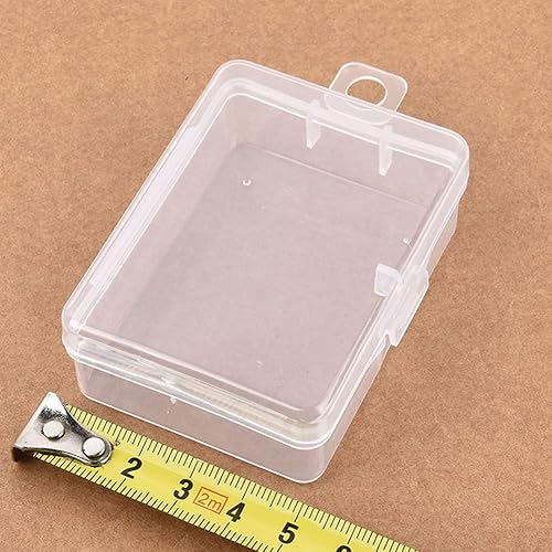 Miniatura 3 de Acever Caja organizadora rectangular de plástico, contenedor de almacenamiento con tapa con bisagras y etiqueta colgante para batería, tarjeta de