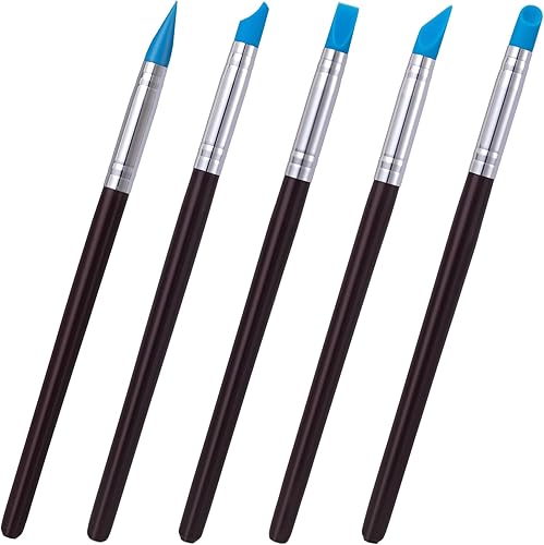 5 pinceles de pintura de silicona, herramientas flexibles para tallar arcilla, herramientas profesionales de escultura para manualidades, cerámica,