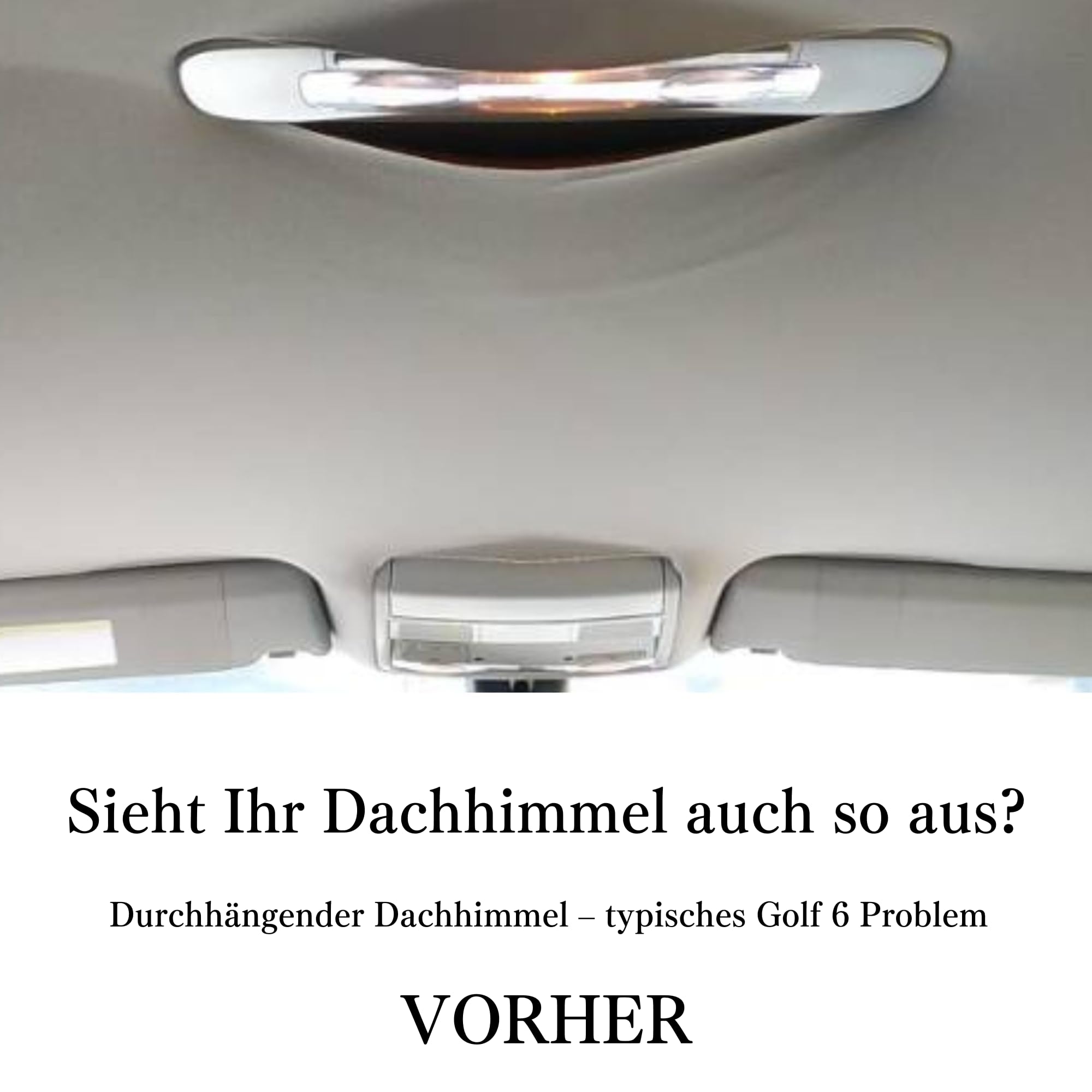 CASPORT Dachhimmel am Brillenfach löst sich Reparaturset einfach ersatz für VW Golf MK6 (Geprägt Grau, Front)