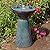 Sunnydaze Gathering Birds 28.25-Inch Ceramic Water Fountain with LED Lights - Electric Submersible Pump with Adjustable Flow Green