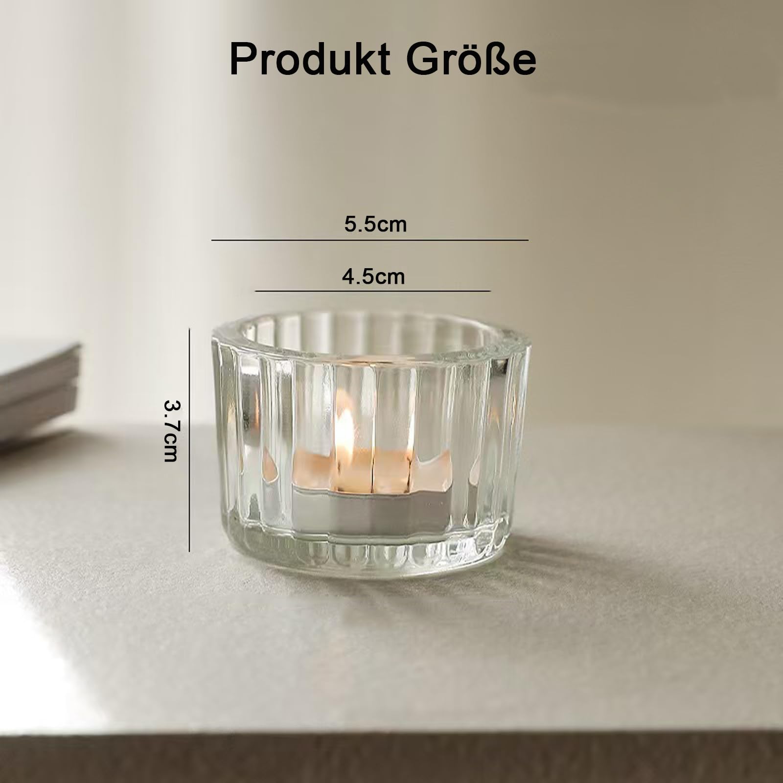 Lot De 12 Photophores En Verre Transparent - 5.5 Cm Diamètre X 3.7 Cm Hauteur, Pour Bougies Chauffe-plat, Décoration Mariage, Fête