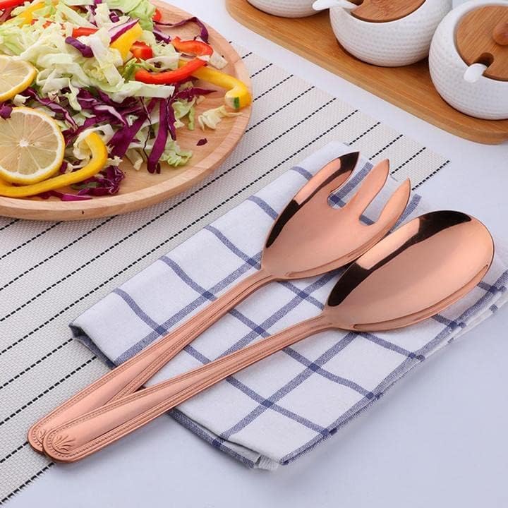 Set di posate da insalata e forchetta, 30,5 cm, in acciaio