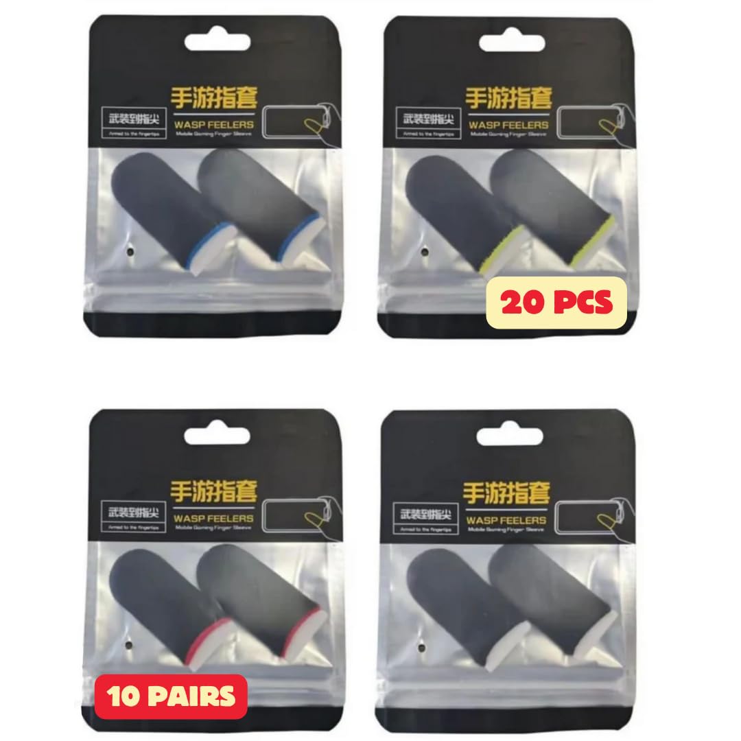 Finger Sleeves for Gaming | Finger Slips for Pubg, Bgmi, COD | Thumb Sleeves for Gaming | Mobile Accessories (Free Size, 10 Pairs – 20 PCS) Finger Sleeves for Gaming | Finger Slips for Pubg, Bgmi, COD | Thumb Sleeves for Gaming | Mobile Accessories (Free Size, 10 Pairs – 20 PCS)