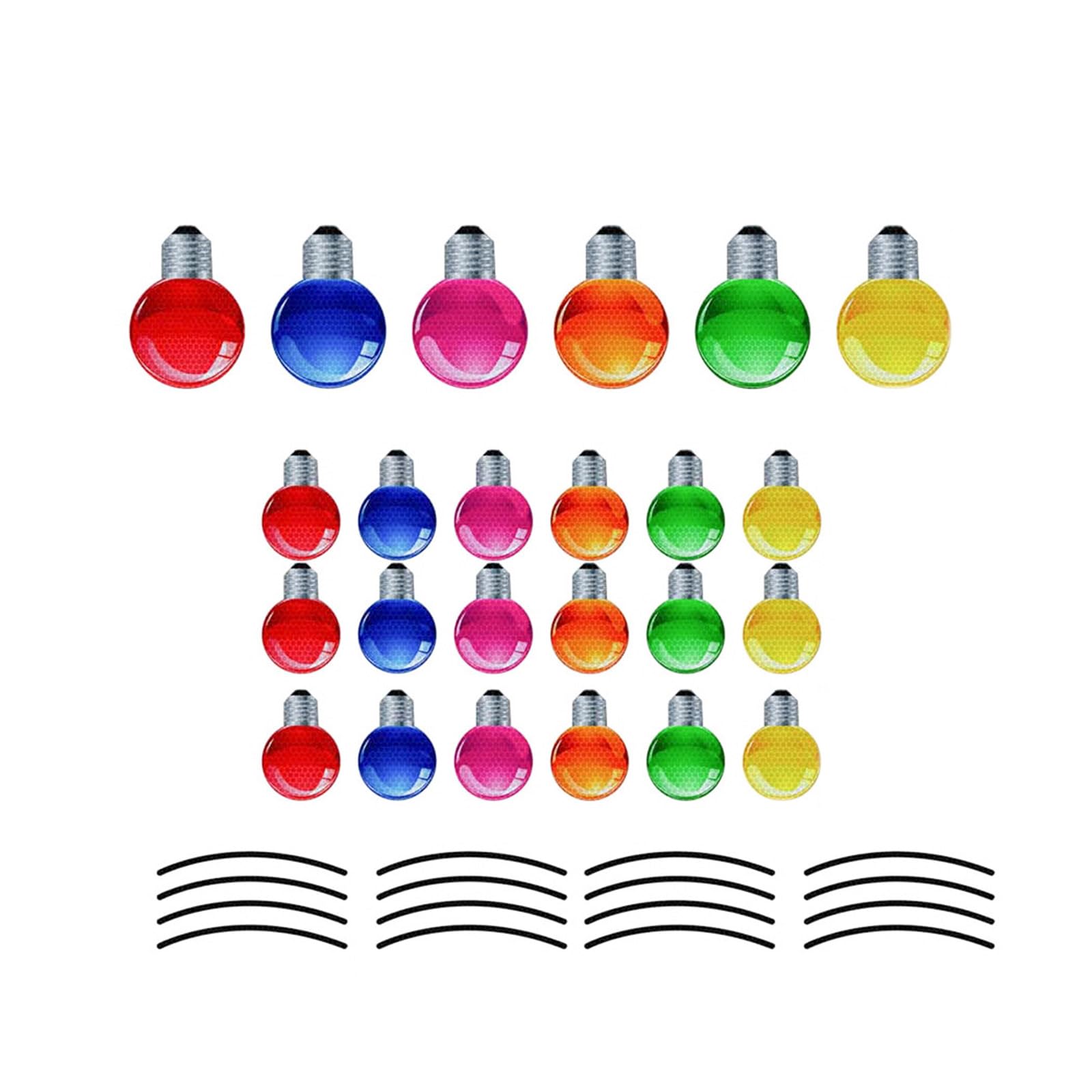 carotoe Bright Your Vehicle, Fridge, and Garage with Christmas Car Reflective Stickers Light Bulb Line Pattern Festival Car Decorations