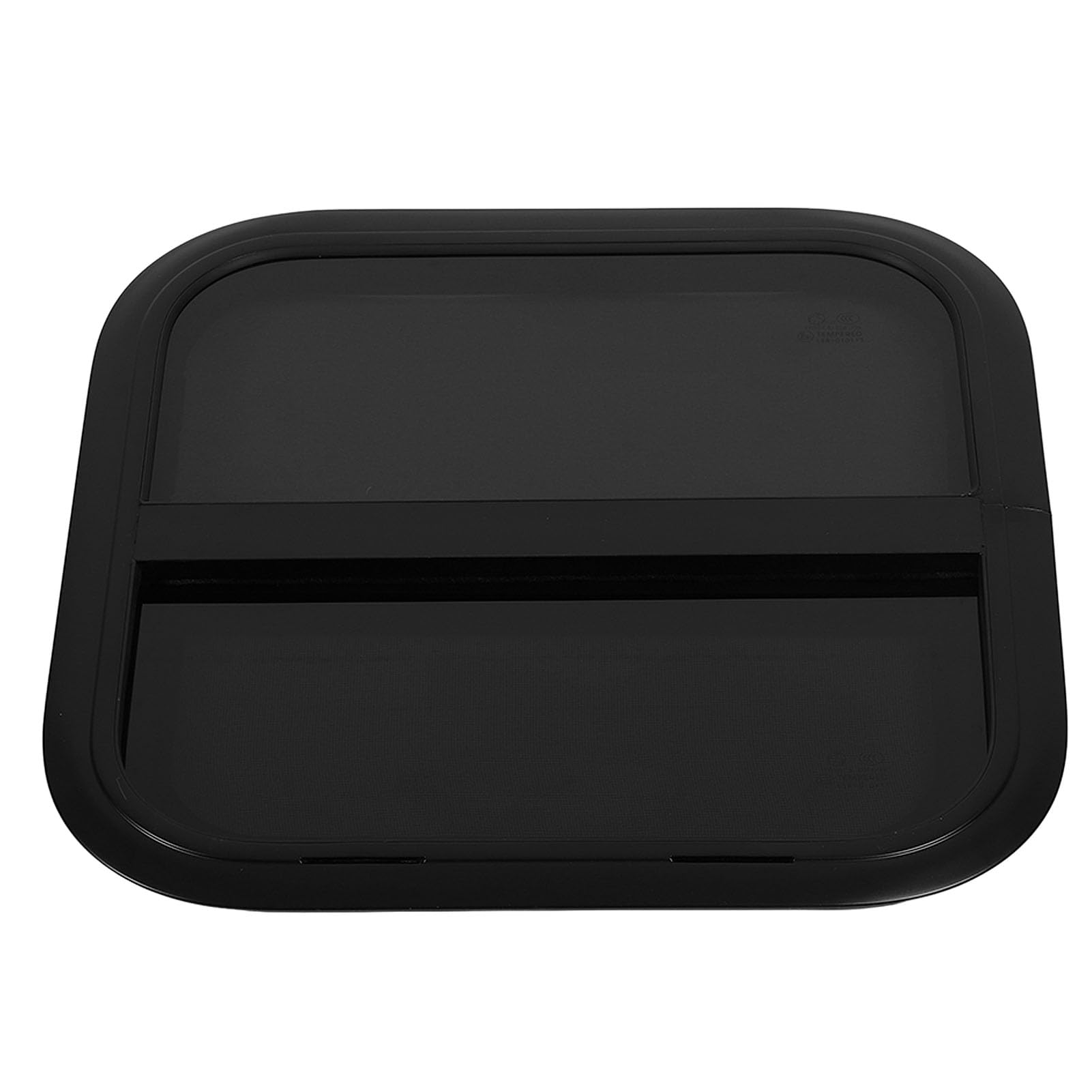Okno Przesuwne do Samochodu Kempingowego, Pionowe Okno Przesuwne ze Stopu Aluminium w Kolorze Czarnym, Przyciemniane Szkło Hartowane o Wymiarach 530 X 530 Mm ze zdejmowaną siatką i gumową