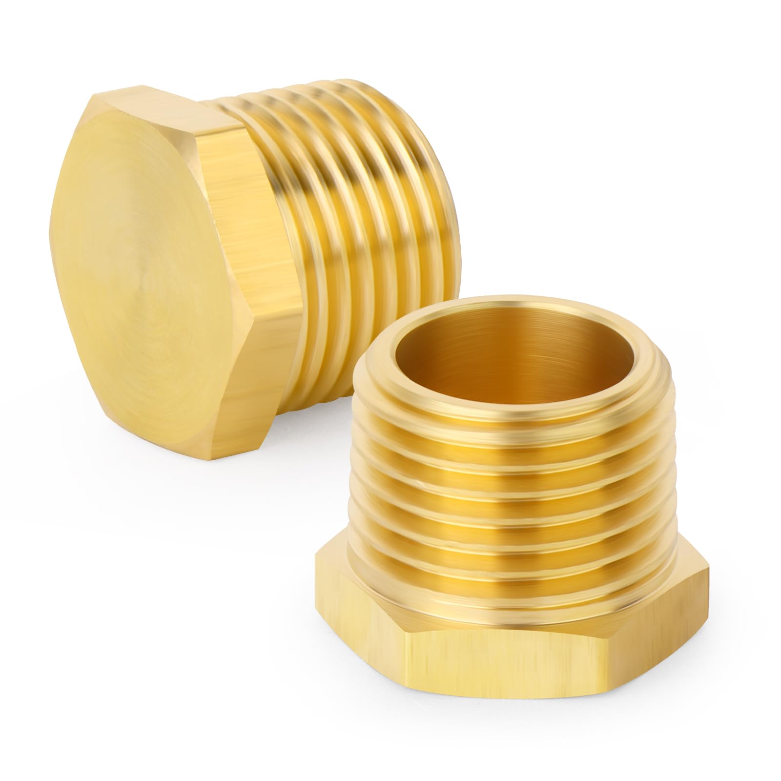Lot De 20 Raccords En Laiton BSP Mâle - Bouchons Filetés Hexagonaux 1/8", 1/4", 3/8", 1/2" Pour Eau, Huile, Air, Gaz