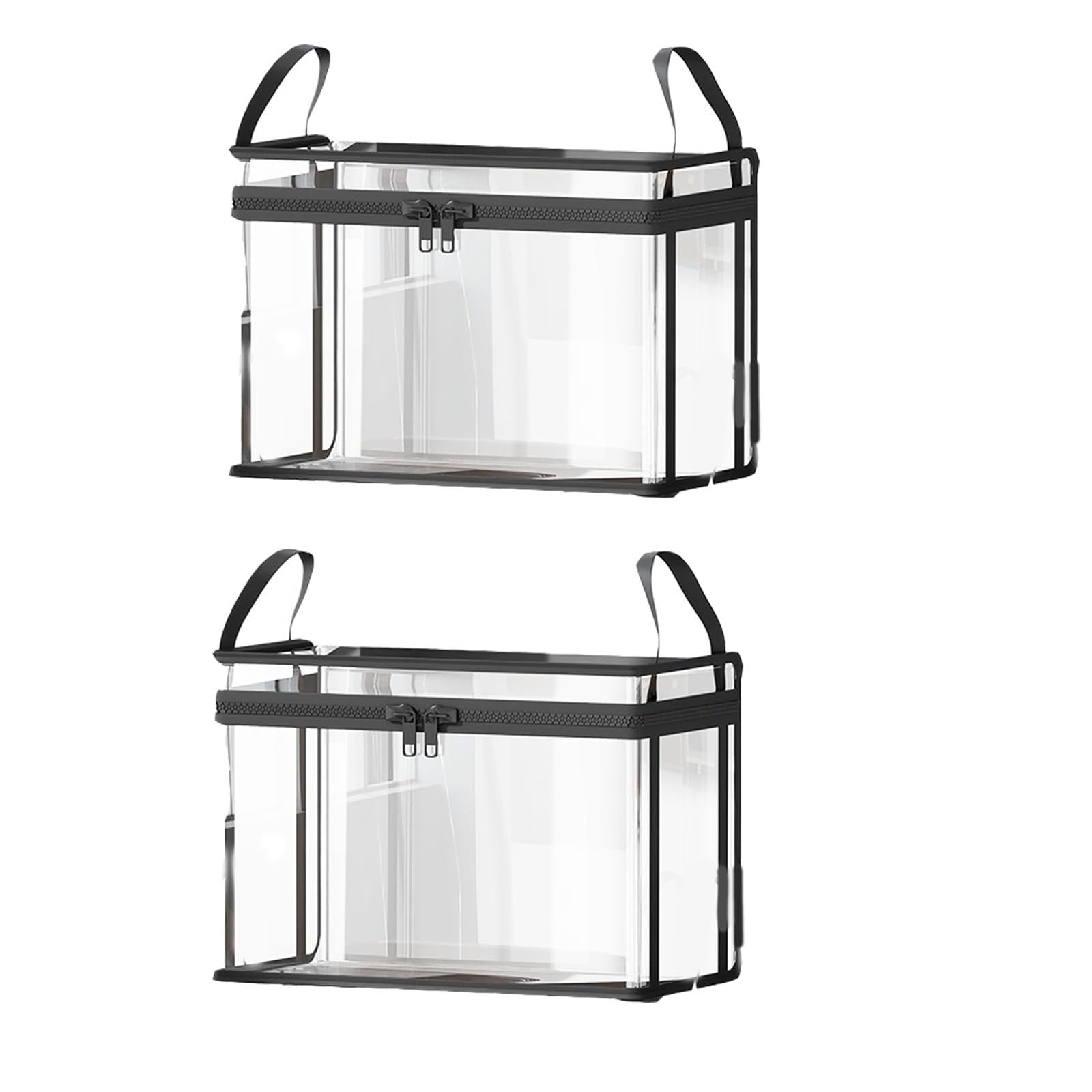alloneslife Portable Book Organiser Waterproof Clear Book Storage Container with Top Opening and Handle for Notebook File Clear Storage Box