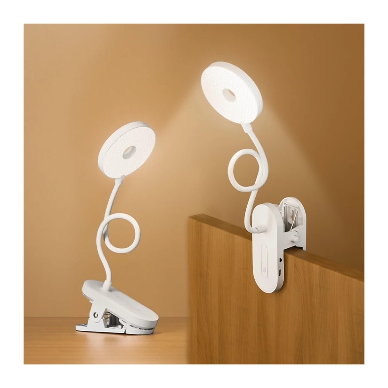 Lámpara de escritorio con Clip, lámpara LED portátil de escritorio, lámpara de escritorio for libros, atenuación continua temporizada, lámpara de estudio de lectura con protección ocular de 1200 Mah