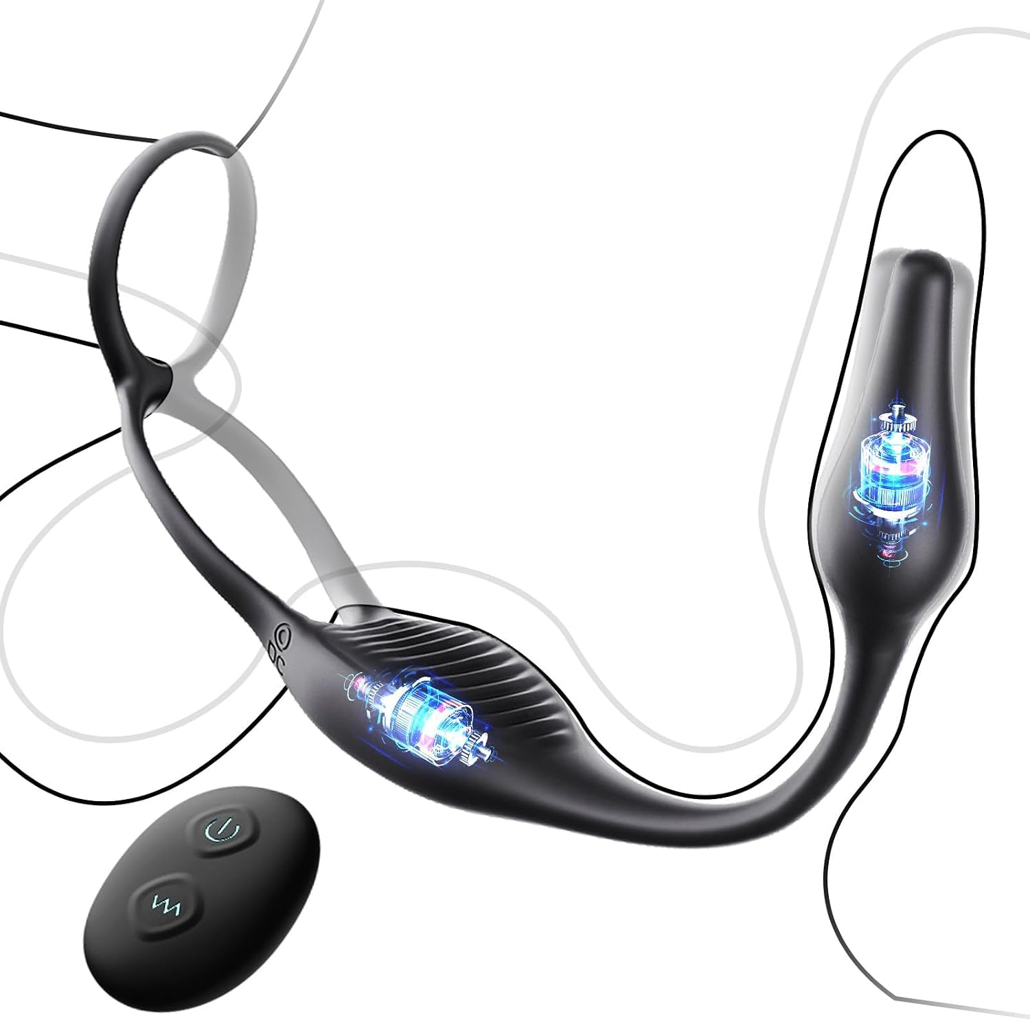 Vibratore Anale con Anello per Pene Sex Toy, Anal Plug Vibratoreper Uomo Professionale, Sex Toys Uomo Massaggiatore Prostatico Stimolatore Prostata per Lui con 7 Modalità Plug Analesex Toy