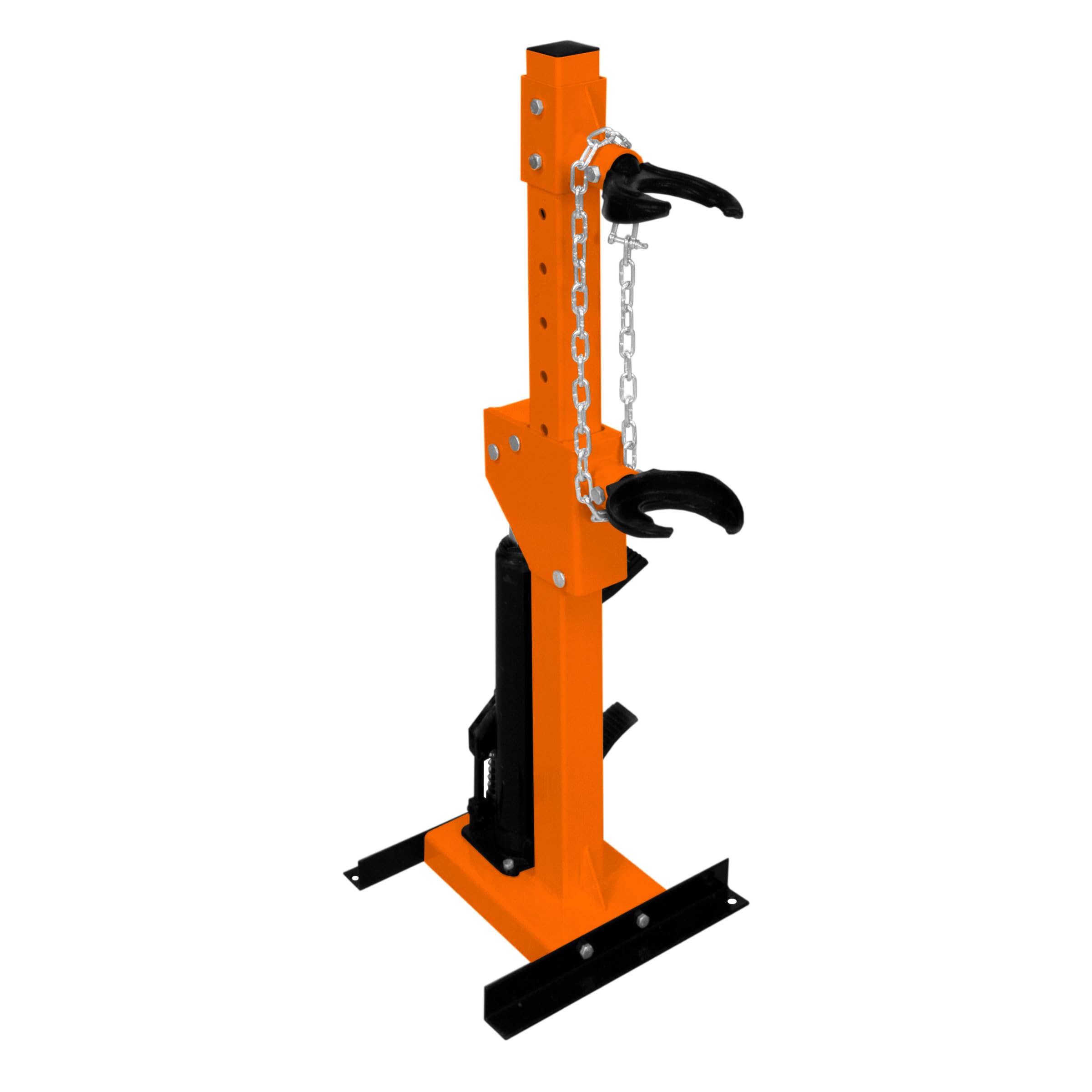 T-Mech Hydraulic Coil Spring Compressor Strut Tool 3 Ton Tonne 3000Kg Load Capacity 8 Height Adjustable Levels Foot Pedal Powder Coated Steel Auto Car Van Repair 2 X Large & 2 X Small Clasp Attachments