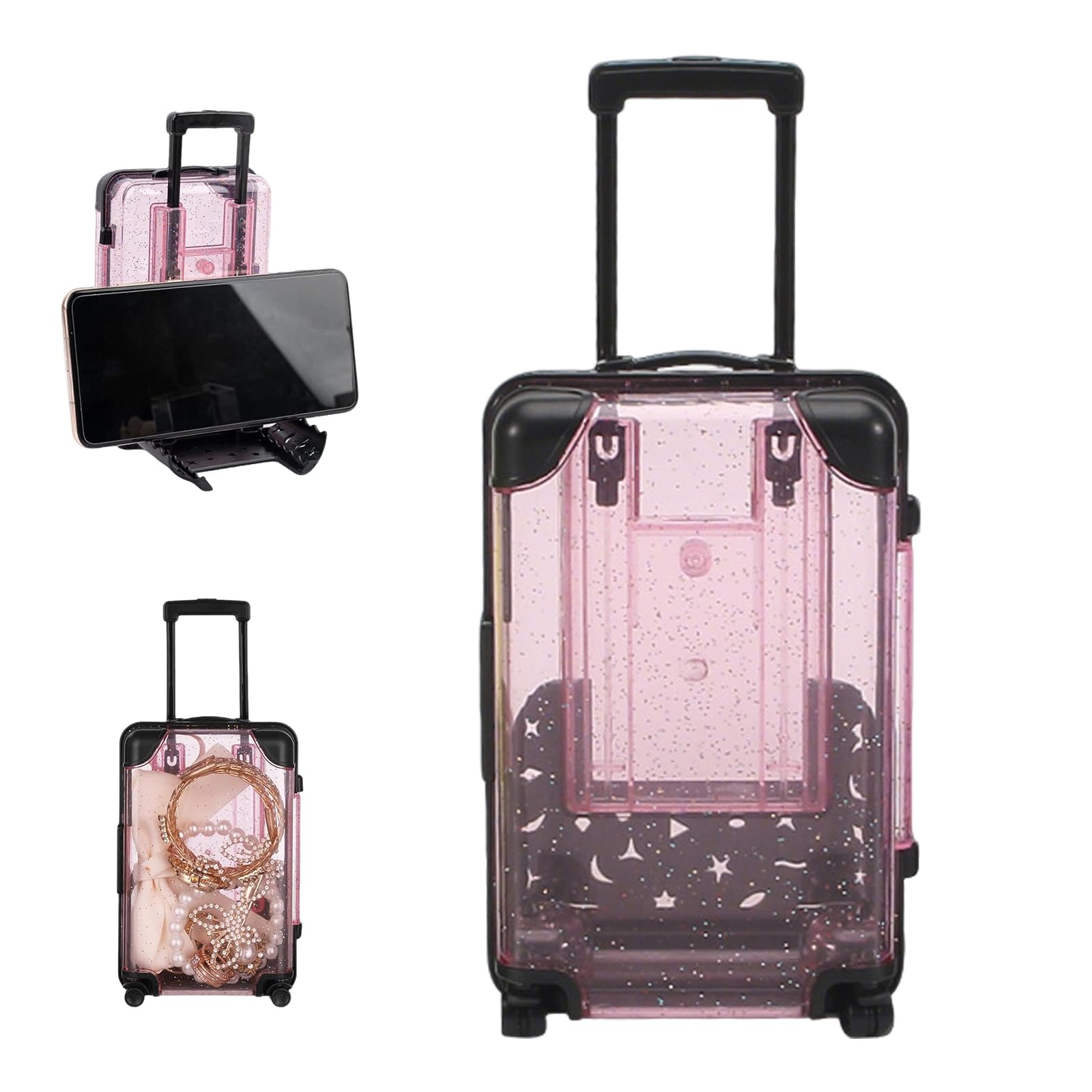 MUYAPAY Mini Suitcase Exquisite Texture 8×5×13.5 CM Small and Lightweight Mini Suitcase Toy Random Color Realistic Design Suitable for Storing Earrings Rings Necklaces and Other Small Jewelry