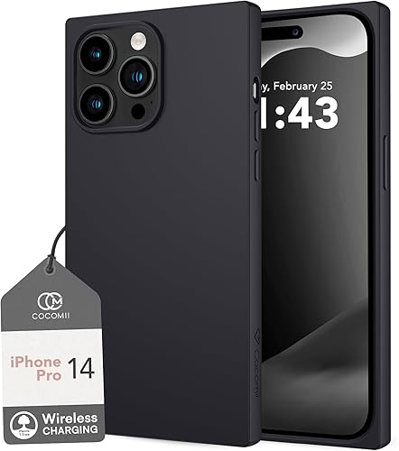 Cocomii - Funda rectangular compatible con iPhone 14 Pro - Silicona suave al tacto, forro de microfibra, para mujeres, niñas, hombres, funda