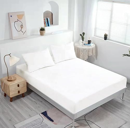 Paquete de 2 sábanas bajeras refrescantes, bolsillos profundos, microfibra suave, fácil cuidado, resistentes al encogimiento y a la decoloración,