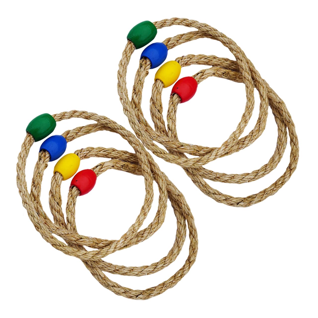 UPKOCH Jeu De Lancer D'Anneaux en Corde Naturelle 8 PièCes pour Enfants Activité ExtéRieure Et IntéRieure Coordination Main-ŒIl Et Motricité Jeu De Plein Air Familial