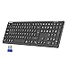 TECKNET 2.4G Wireless Keyboard, Rechargeable Bluetooth Keyboard For 4 Multi Devices Qwerty Uk Layout Compact Mini Keypad Small Silent Keys For Laptop Phone Smart Tv Computer Tablet Silver