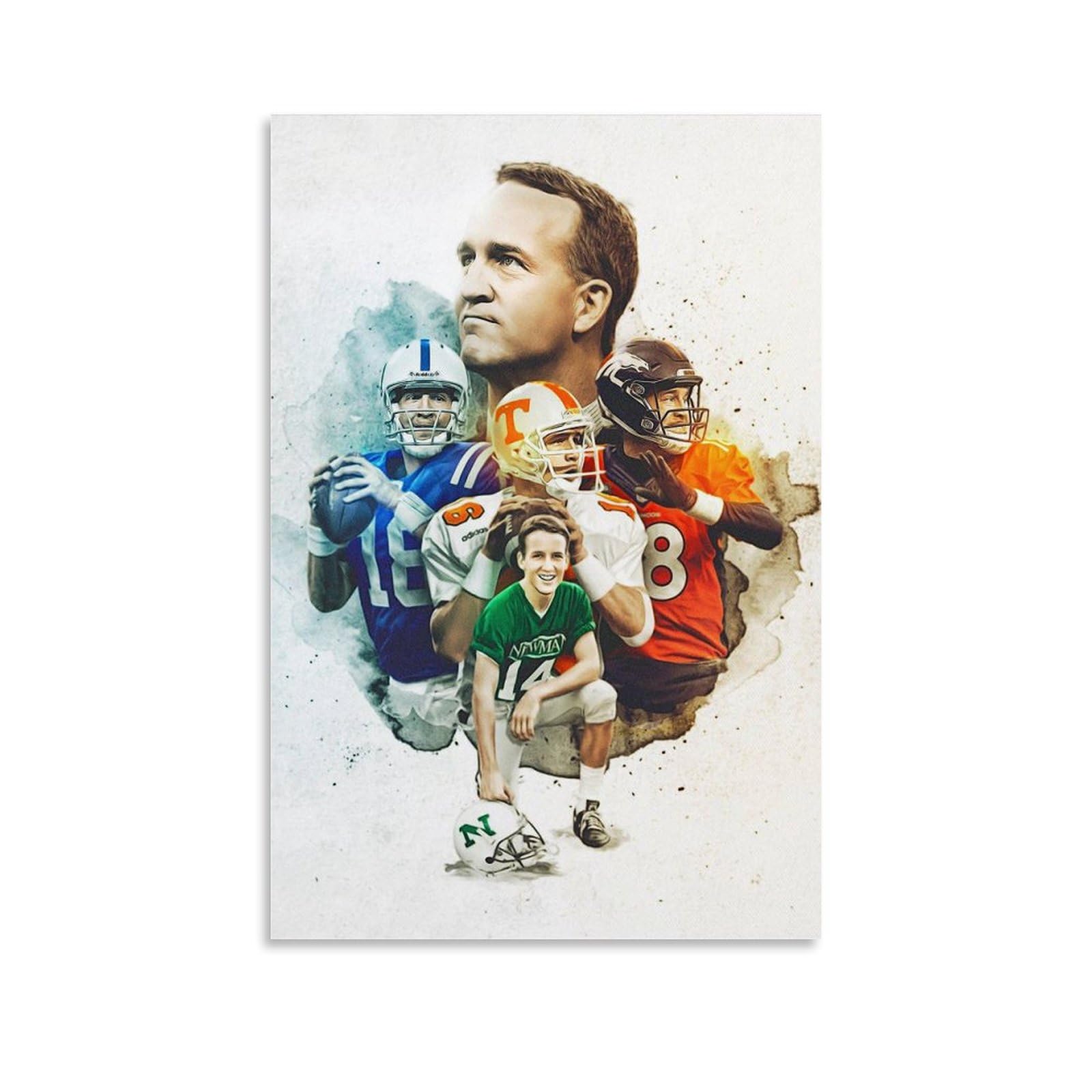 EsEntL Peyton Manning American Football Star Art Posters Artworks Picture Print Wall Art Painting Canvas Gift Decor Homes Decorative 16x24inch(40x60cm)