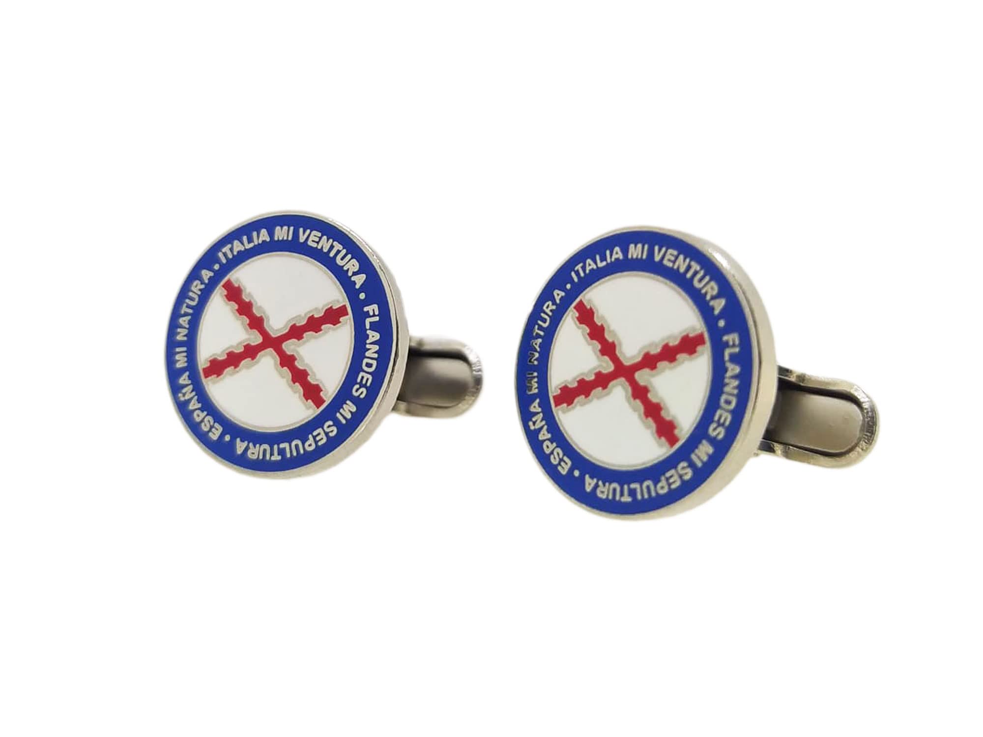 Gemelolandia | Gemelos para Camisa Tercios España Mi Natura Italia mi Ventura Flandes mi Sepultura Gemelos Originales para Camisas | para Hombres y Niños | Regalos para Bodas y Comuniones