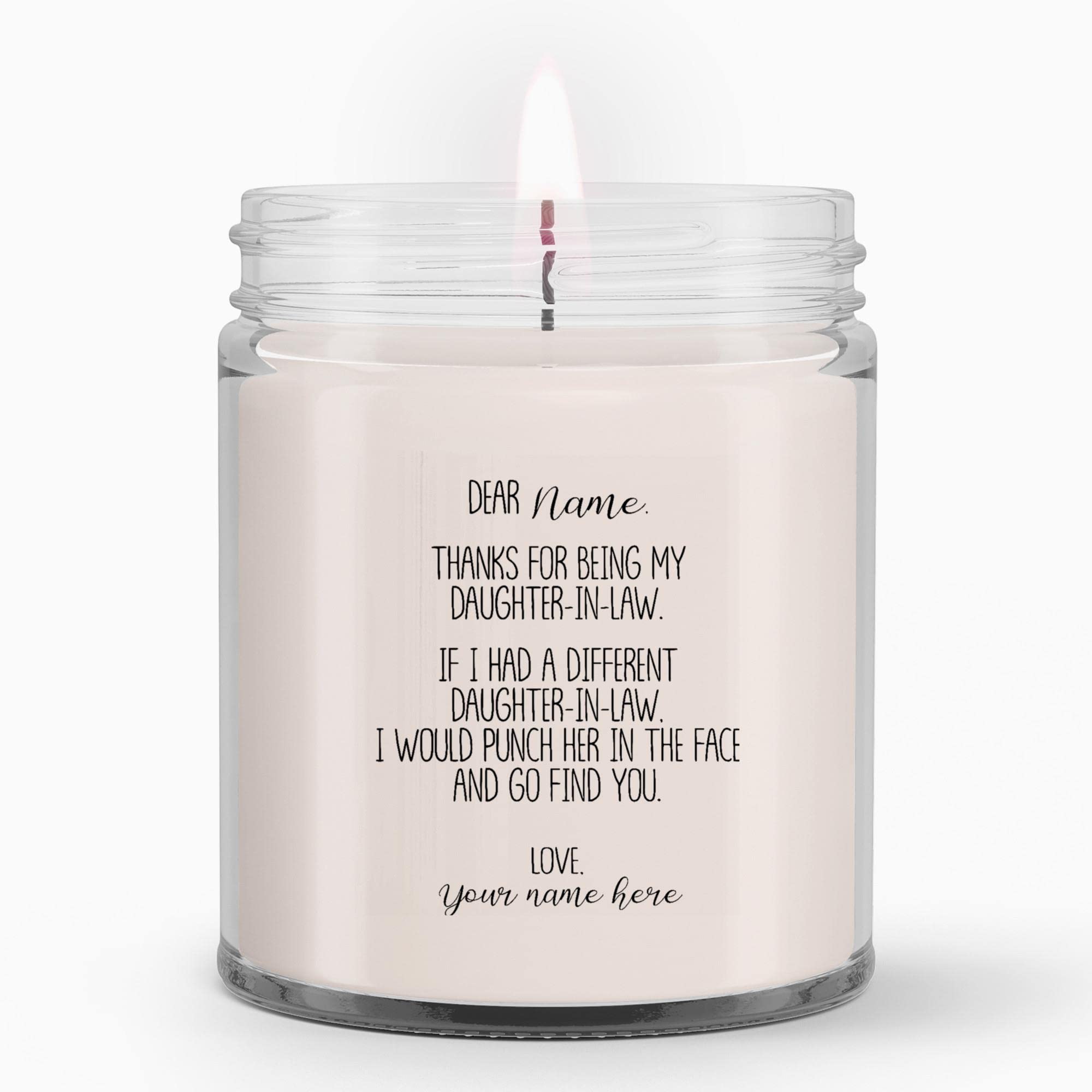 Amazon.com: LaPomme Dear Daughterinlaw Candle Thanks for Being My  Daughterinlaw Funny Daughterinlaw Candle Daughterinlaw Candle 9oz : Home &  Kitchen