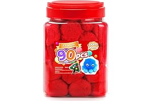 Iooleem Red Pom Balls, 1.5-Inch, 90-Pack