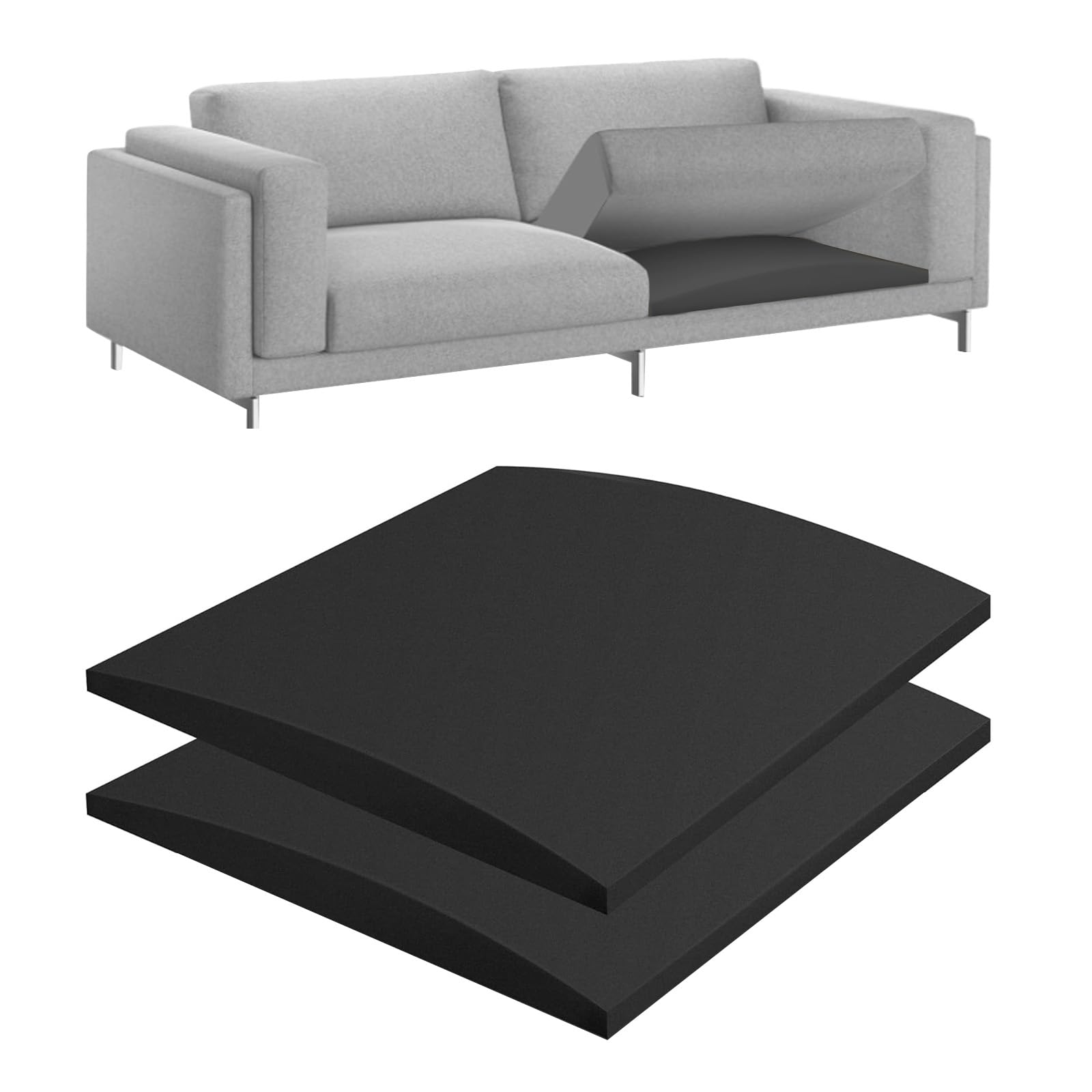Cojines de sofá para asiento caído y soporte de asiento de muebles de dos plazas