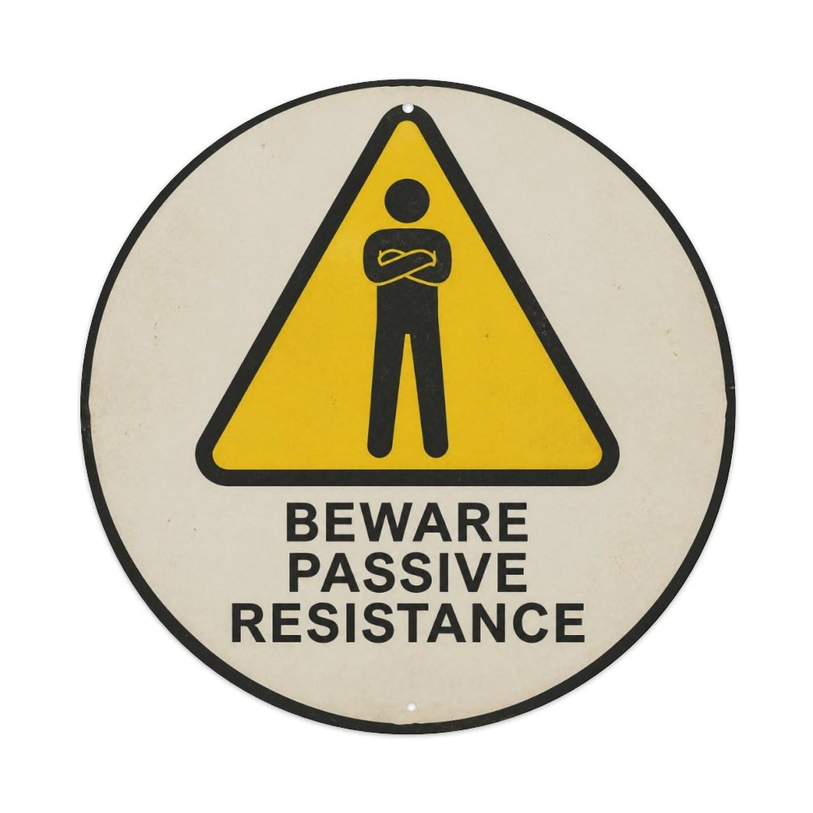 Olyhtr 8X8inch Classic Style Polite Warning Public Humor British Screenprint Icon Metal Tin Sign
