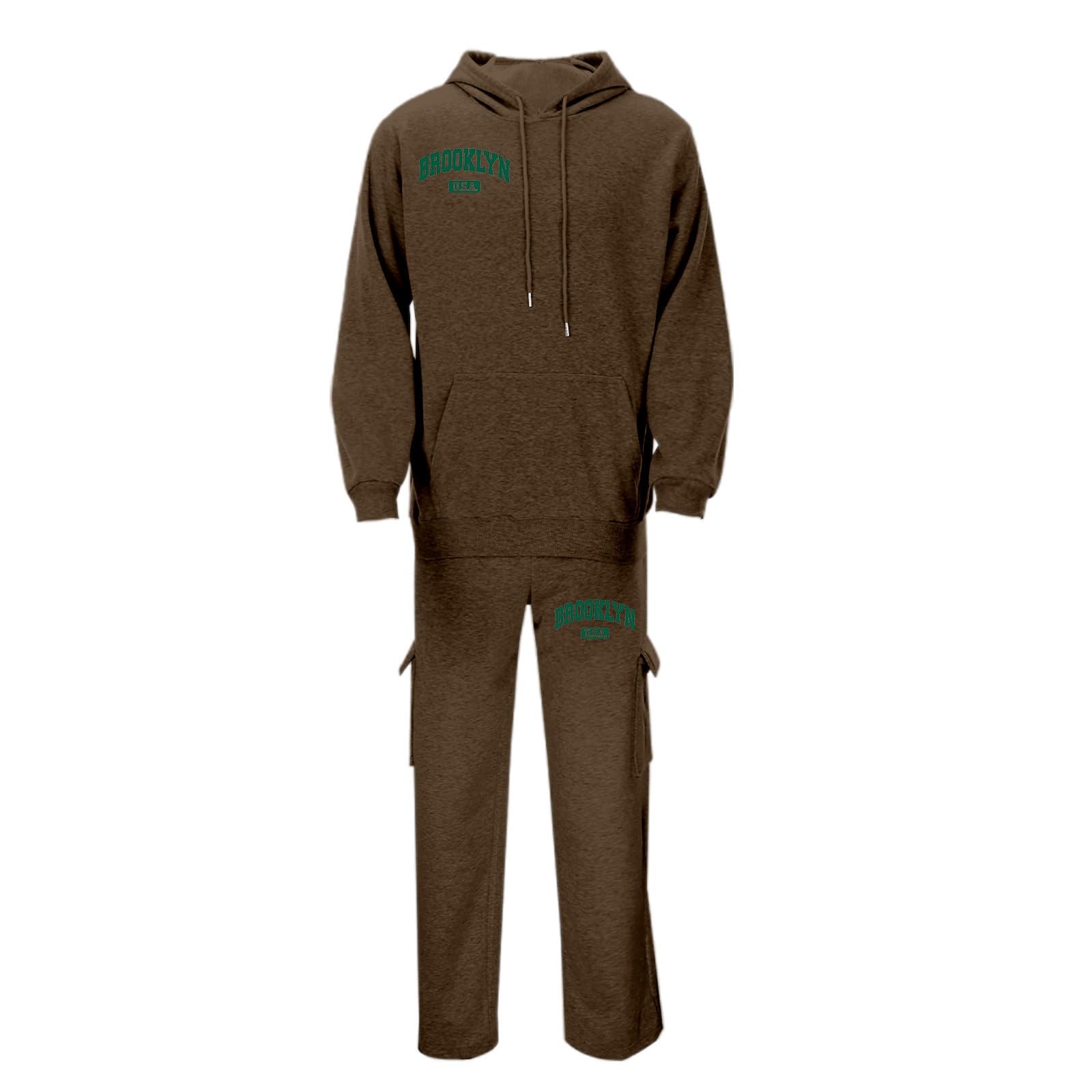 Generisch Męski dres do joggingu, bluza z kapturem, spodnie do biegania, jednokolorowy, dres treningowy, strój rekreacyjny, przewiewna bawełna, ciepła bawełna Y2K, kieszenie, kaptur, zestaw dresowy