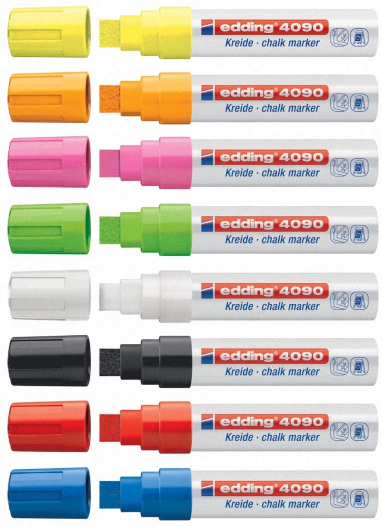 edding 4090-4095 Fenster-/Kreidemarker (4-15 mm, sortiert, 8)