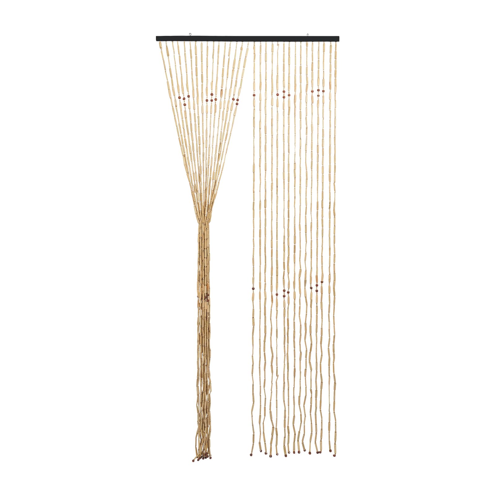 Hanmorbarbi Bambus Türvorhang 90x220cm, Perlenvorhang 31 Perlen Natur