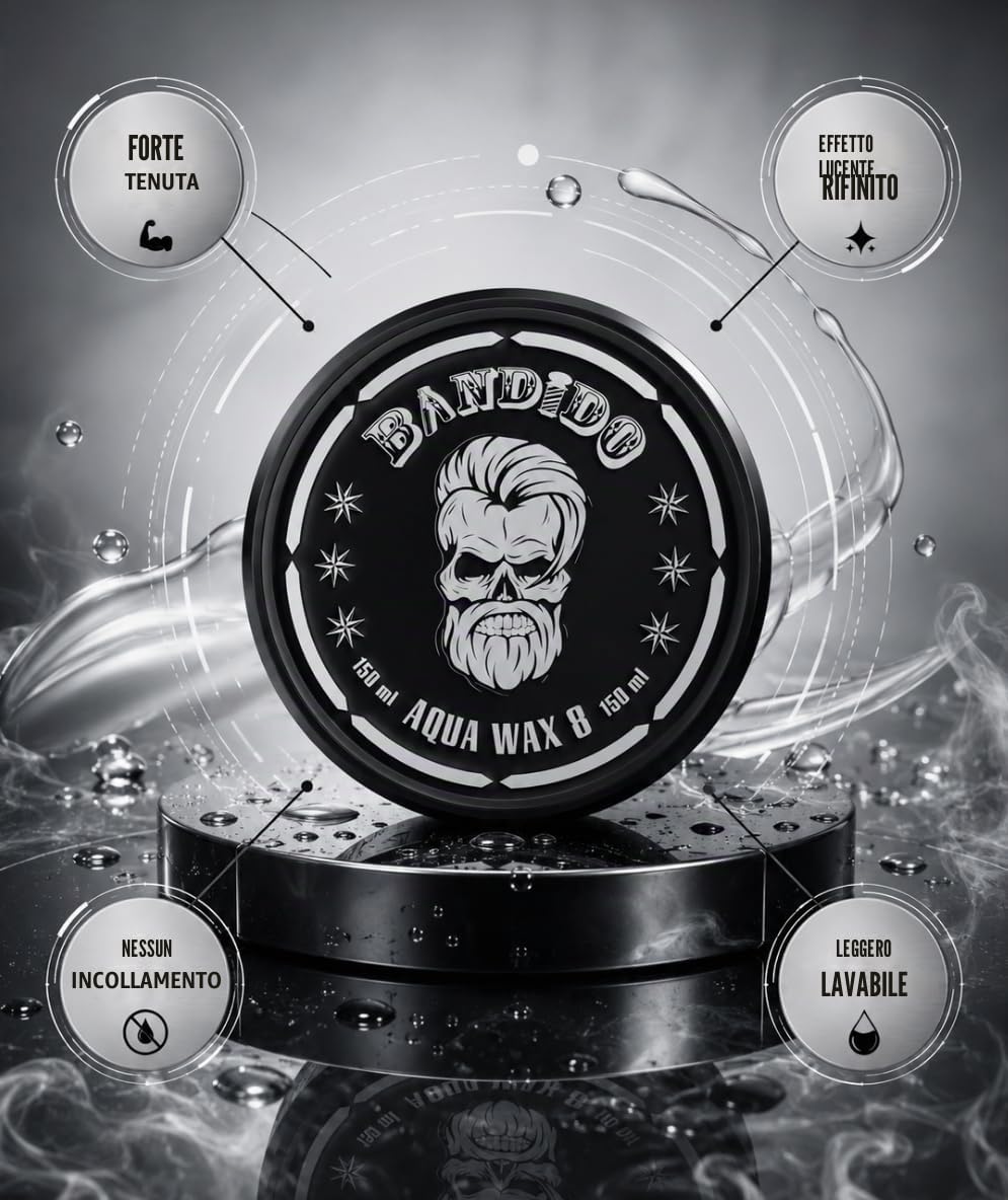 Bandido Aqua Hair Wax N. 8 - Cera per capelli da uomo, 150 ml