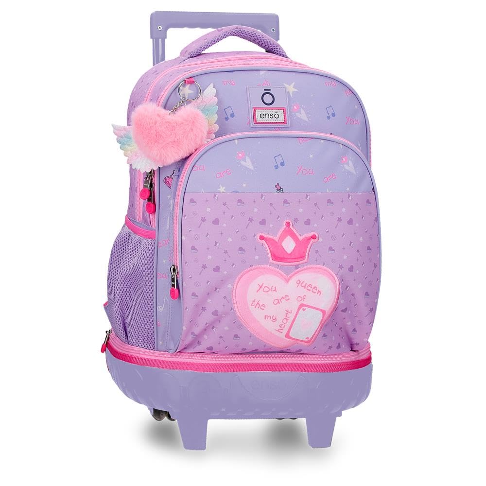 Enso Queen Of Hearts Mochila 2 ruedas Morado 33x44x21 cm Poliéster 30,49L