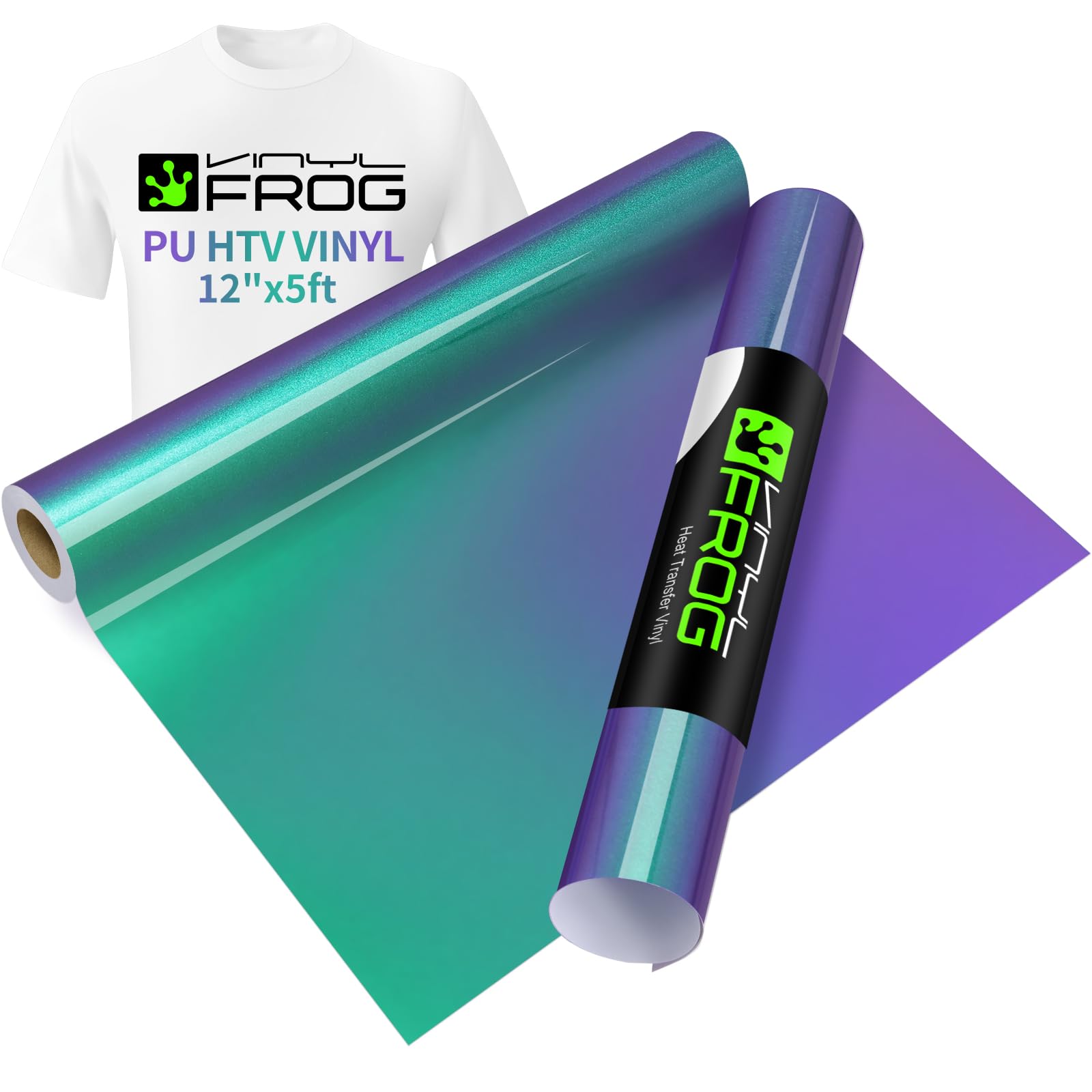 VINYL FROG Chameleon Heat Transfer Vinyl Roll 12" x12ft Gradual HTV Vinyl