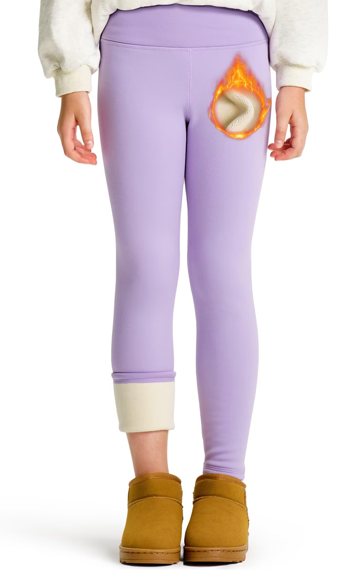 Roself Moment Gefütterte Thermo Leggings Mädchen Lang, Stret