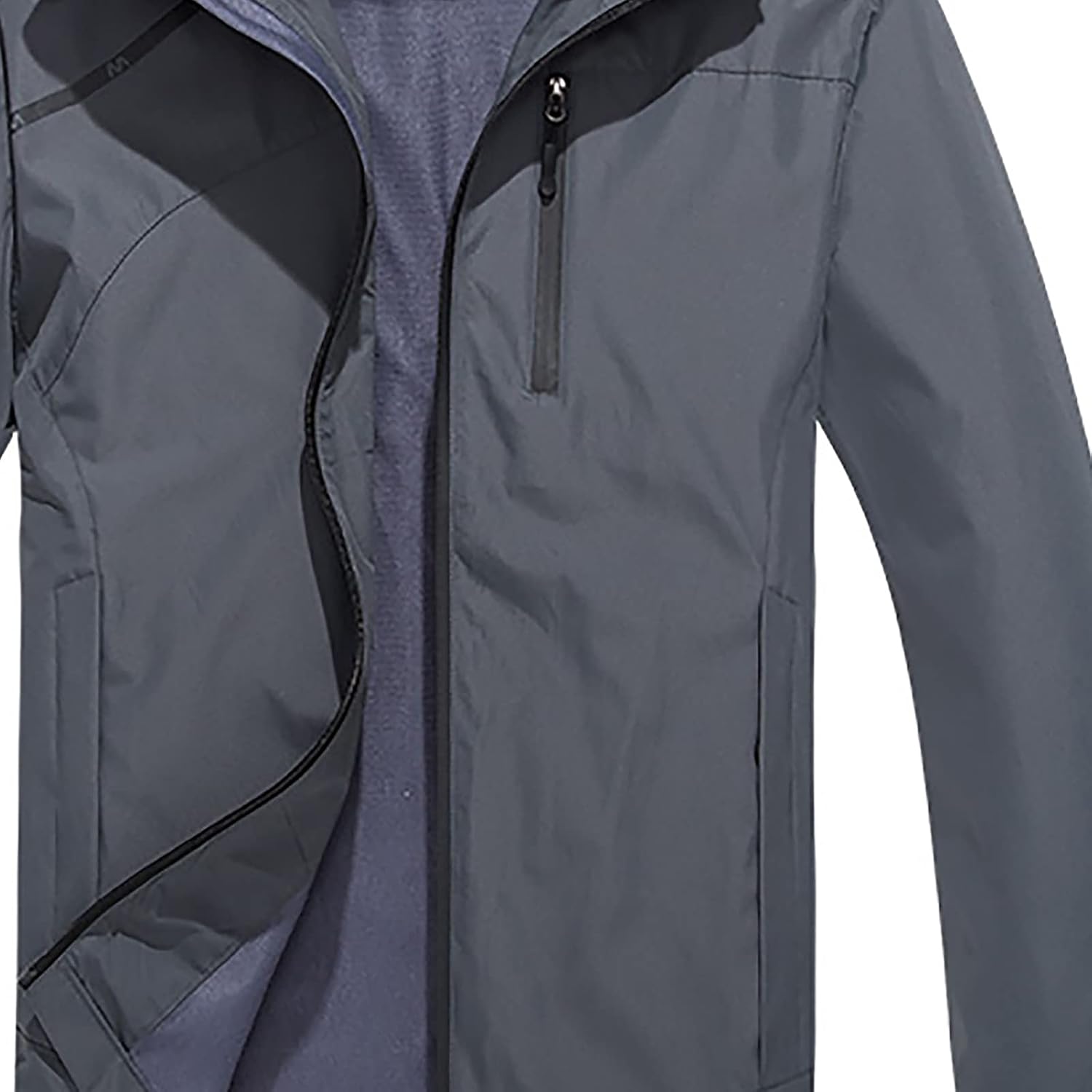 Men Hooded Jacket Trench Coat - Thin Jacket Casual Sports Windbreaker Casual Sports Outwear 2021 : Sports & Outdoors