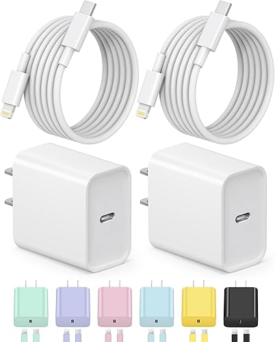 Cargador para iPhone, carga rápida, 20 W, bloque de carga USB C con cable de carga súper rápido de 6 pies, compatible con iPhone1414 Pro