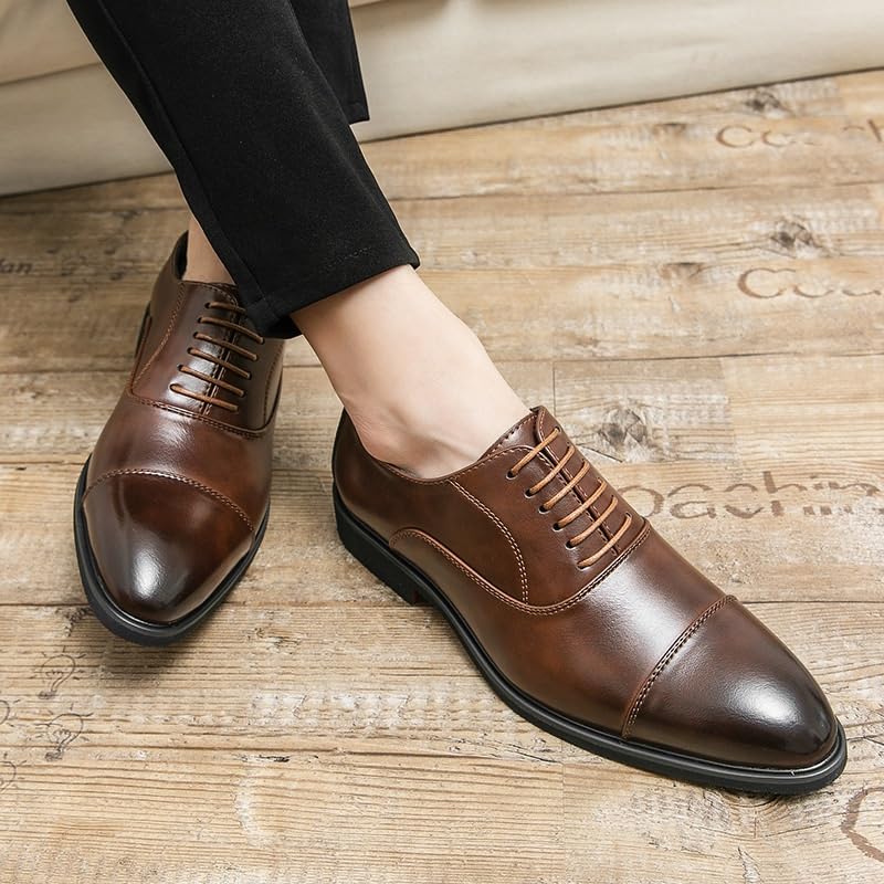 Men Formal Shoes Spanish Leather Classic Business Party Wedding Anti-Slip Slip Resistant Rubber Sole Casual Plain Toe Comfort Orthopedic Fashion Lace Up3