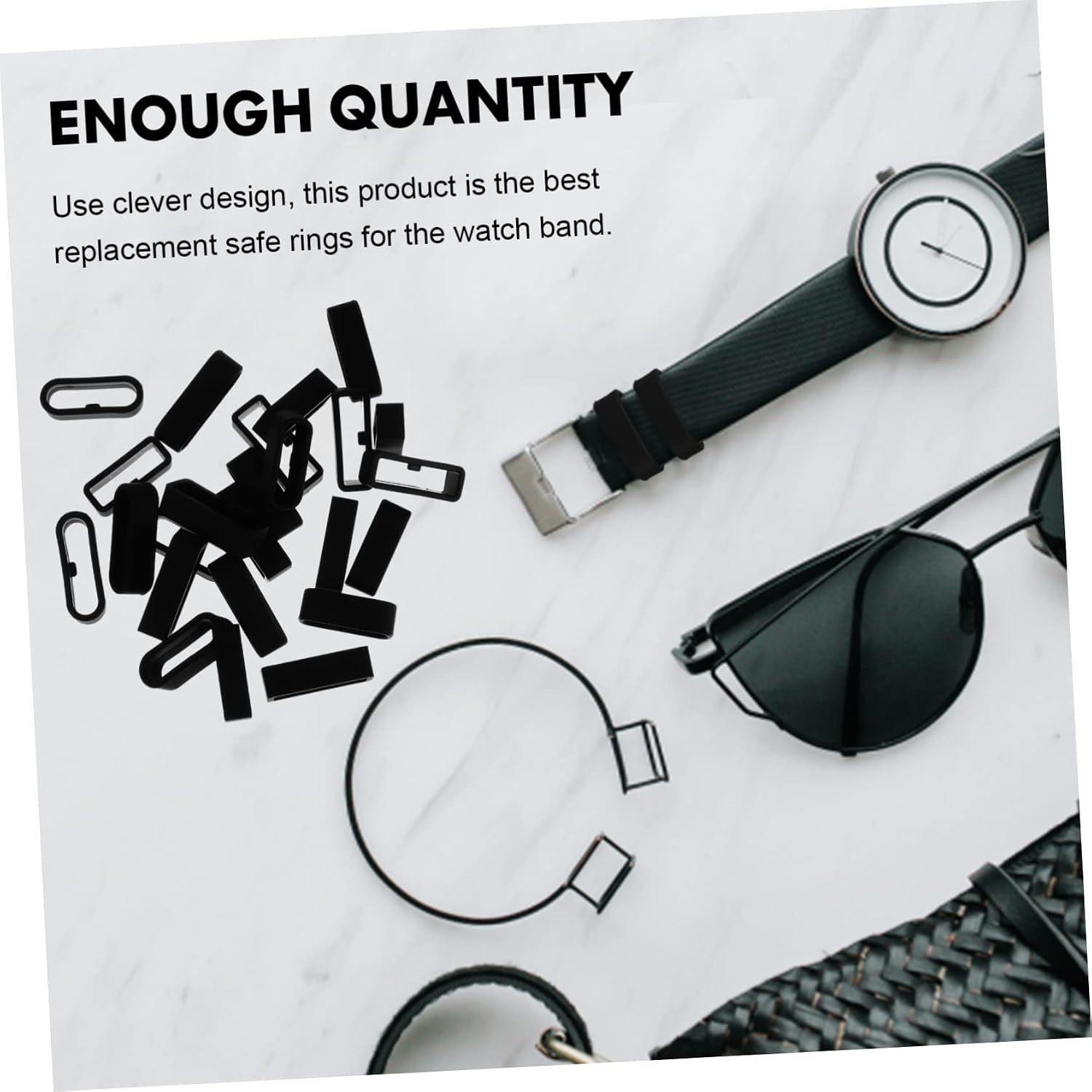 48 Pcs Buckle Smart Rings for Men Silicone Wristbands Band Holder Wraps Band Fastener Ring Silicone Band/148