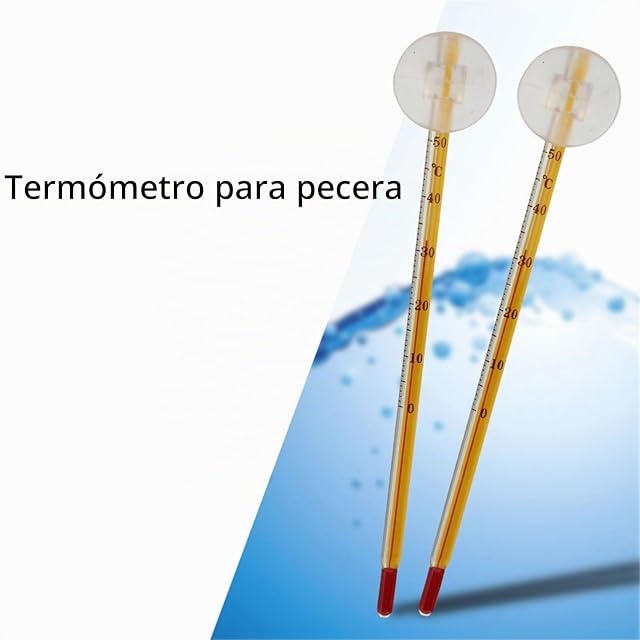 Foto 3 de 7 de vsilay Termómetro interno para pecera fácil de leer con ventosa para acuario, termómetro preciso