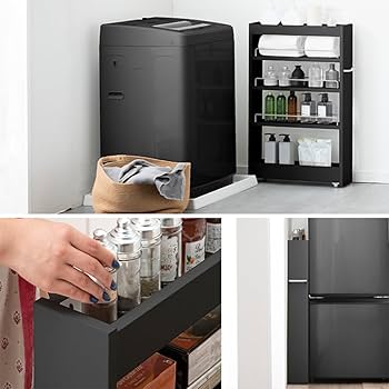 Amazon.co.jp: タンスのゲン 隙間収納 キッチンワゴン 幅20cm すきま