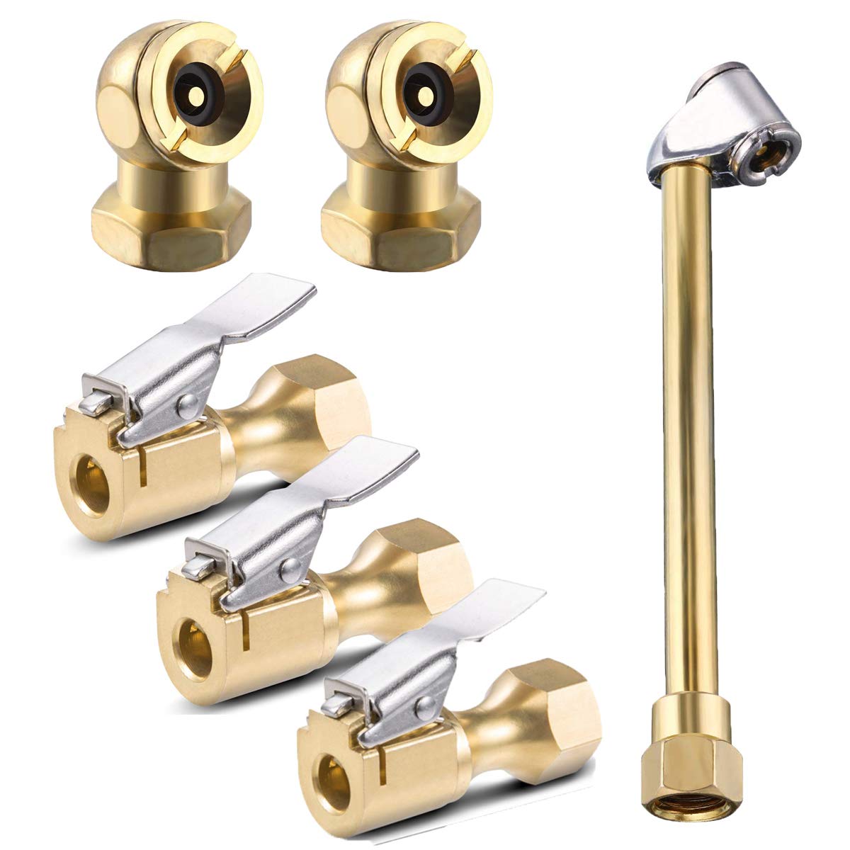 Buy Terberl 6 Pack Tire Air Chuck Set 1Pack 1/4 Inch FNPT Dual Head Air Chuck,2Pack 1/4 Inch