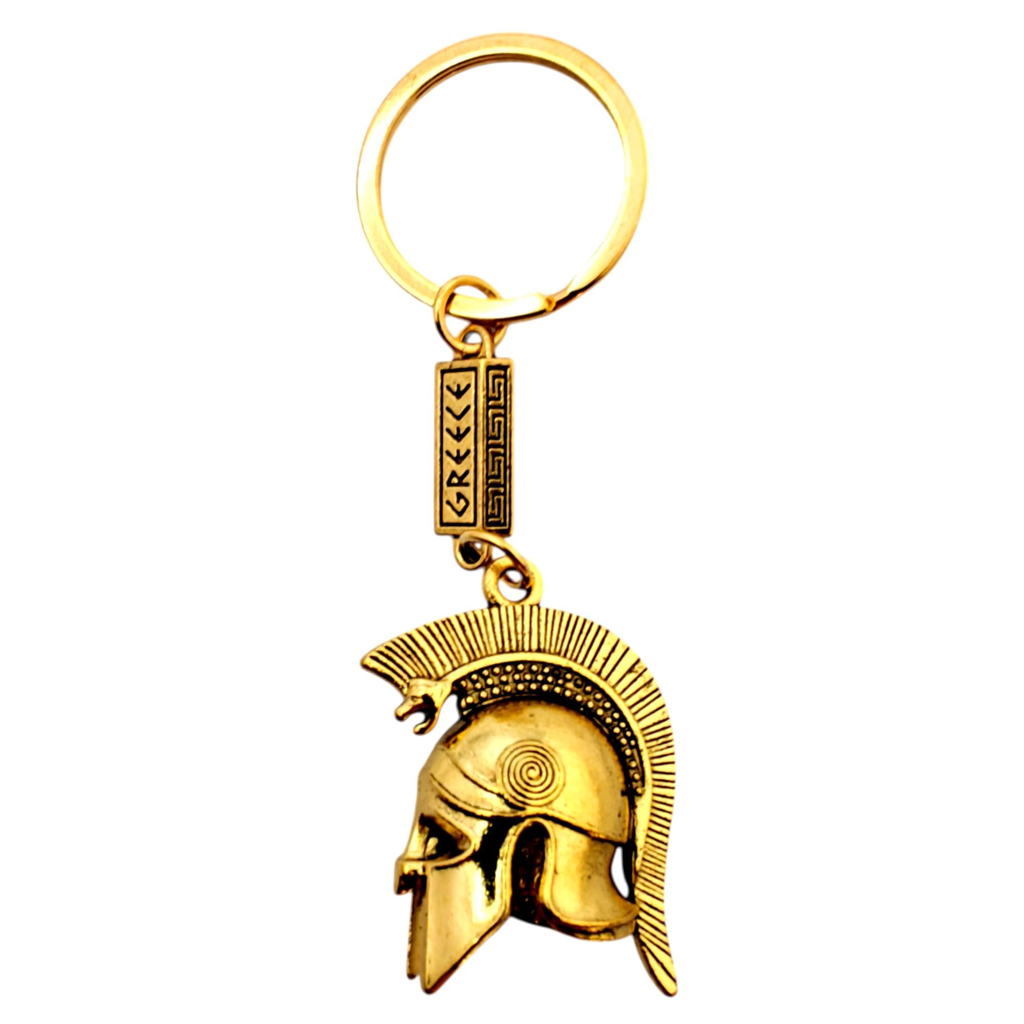 IconsGr Breloczek do kluczy, antyczny żołnierz Spartan, brelok do kluczy wężyk, złoto, l