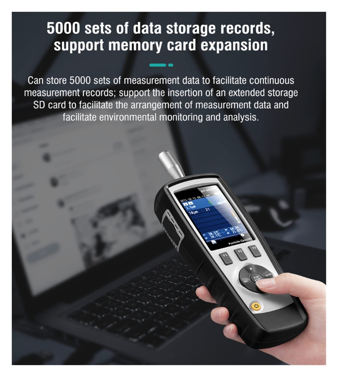 DT-9850M Professional Handheld Air PM0.3, PM2.5, PM10um Partikelzählerpreis for Reinraum-Leuchtturm,Genau erkennen