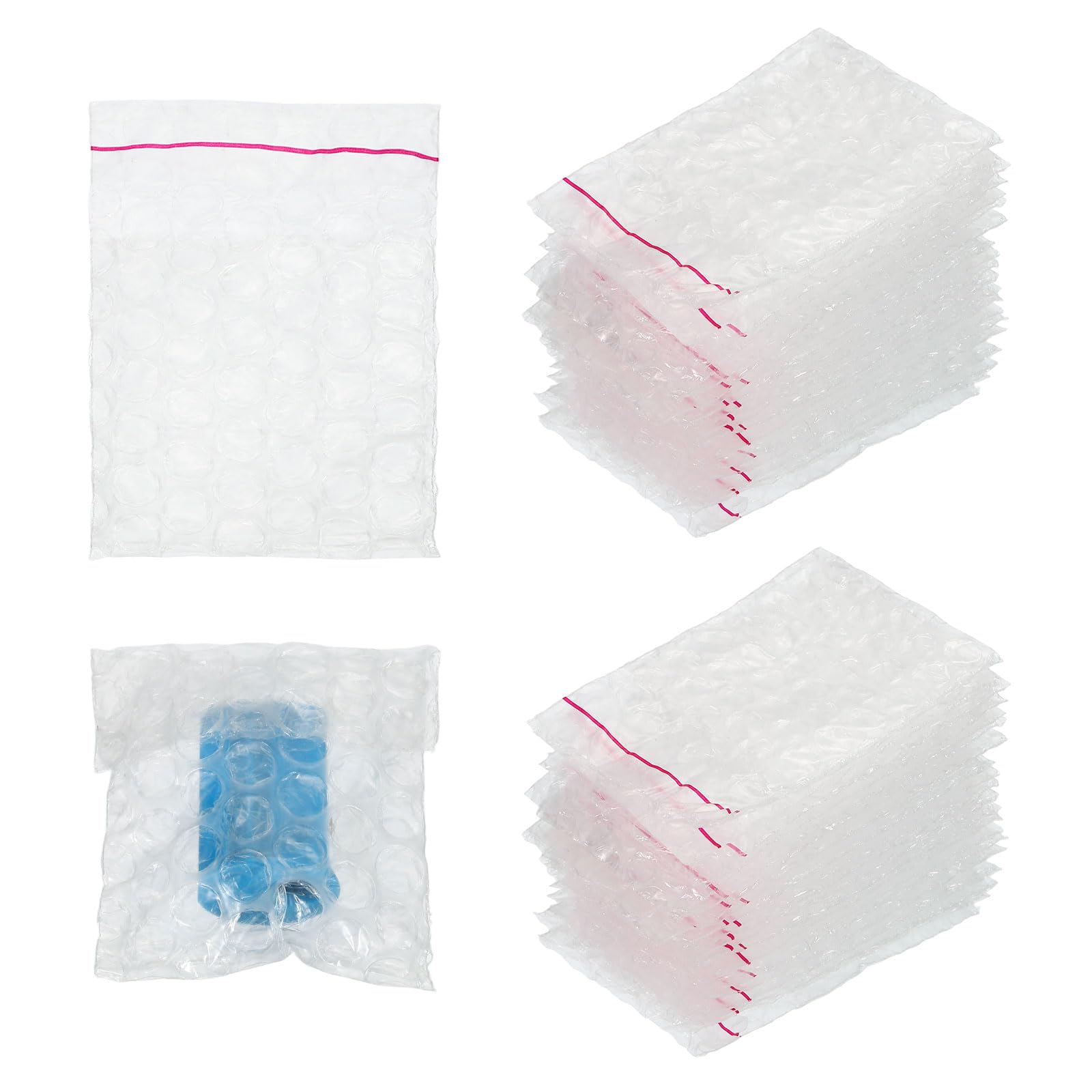 PATIKIL Clear Self Sealing Bubble Bags, (6x6cm) (200 Pcs), Lightweight Economic Bubble Wrapping Pouches Double Walled Pouches Cushioning, Suit for - Mailing Shipping/Packaging/Storage